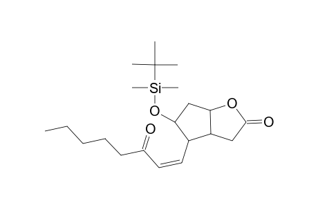 (3aRS,4SR,5RS,6aSR)-3,3a,4,5,6,6a-Hexahydro-5-[(t-butyl)dimethylsilyloxy)-4-(3'-oxooct-1'-en-1'-yl)-2H-cyclopenta[b]furan-2-one