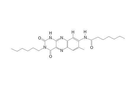 N-(3-hexyl-7-methyl-2,4-dioxo-1,2,3,4-tetrahydrobenzo[g]pteridin-8-yl)heptanamide
