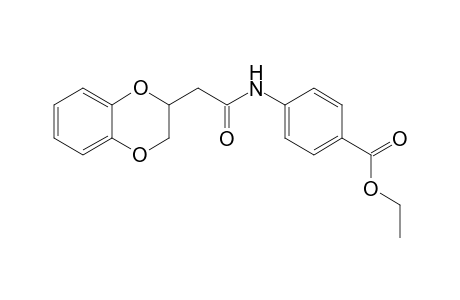 Benzoic acid, 4-(2-2,3-dihydrobenzo[1,4]dioxin-2-ylacetylamino)-, ethyl ester