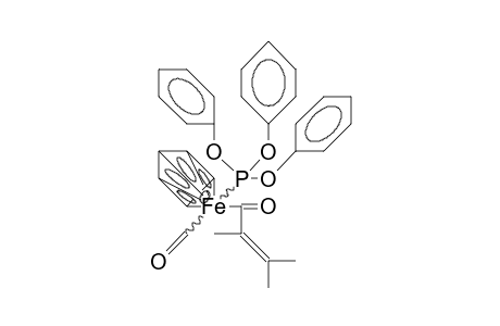 /.eta.-5/-Cyclopentadienyl-(2,3-dimethyl-1-oxo-but-2-enyl)triphenoxyphosphino iron carbonyl