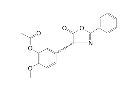 4-(3-HYDROXY-4-METHOXYBENZYLIDENE)-2-PHENYL-2-OXAZOLIN-5-ONE, ACETATE (ESTER)