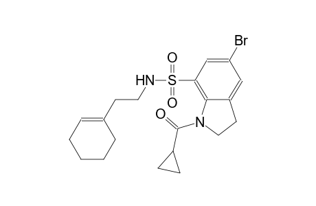 1H-indole-7-sulfonamide, 5-bromo-N-[2-(1-cyclohexen-1-yl)ethyl]-1-(cyclopropylcarbonyl)-2,3-dihydro-