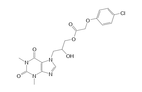 7-(2,3-dihydroxypropyl)theophylline, 3-(p-chlorophenoxy)acetate