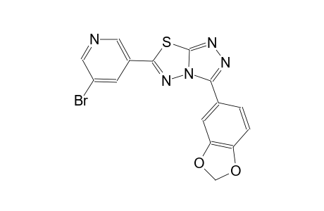 [1,2,4]triazolo[3,4-b][1,3,4]thiadiazole, 3-(1,3-benzodioxol-5-yl)-6-(5-bromo-3-pyridinyl)-