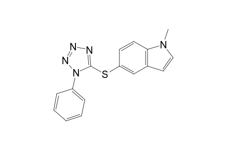 1-Methyl-5-((1-phenyl-1H-tetrazol-5-yl)thio)-1H-indole