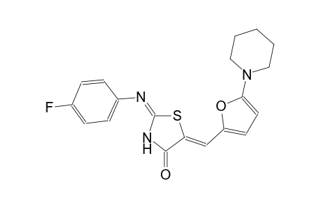(2E,5Z)-2-[(4-fluorophenyl)imino]-5-{[5-(1-piperidinyl)-2-furyl]methylene}-1,3-thiazolidin-4-one