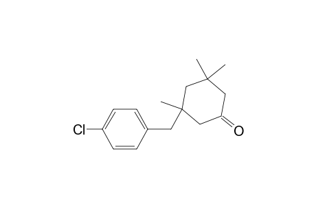 3-[(4-chlorophenyl)methyl]-3,5,5-trimethylcyclohexanone