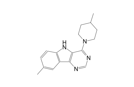 8-methyl-4-(4-methyl-1-piperidinyl)-5H-pyrimido[5,4-b]indole