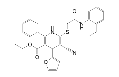 ethyl 5-cyano-6-{[2-(2-ethylanilino)-2-oxoethyl]sulfanyl}-4-(2-furyl)-2-phenyl-1,4-dihydro-3-pyridinecarboxylate