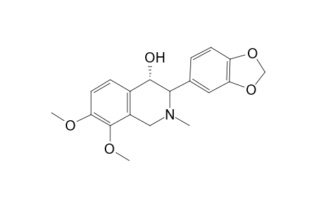 7,8-Dimethoxy-3-(S)-(3',4'-methylenedioxyphenyl)-2-methyl-1,2,3,4-tetrahydroisoquinolin-4-ol