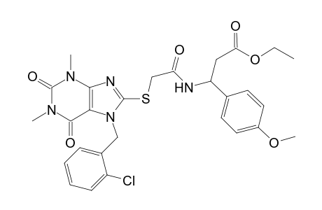 3-[[2-[[7-(2-chlorobenzyl)-2,6-diketo-1,3-dimethyl-purin-8-yl]thio]acetyl]amino]-3-(4-methoxyphenyl)propionic acid ethyl ester