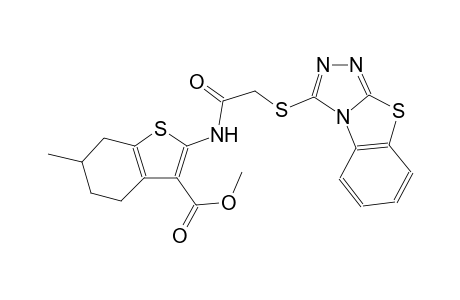 benzo[b]thiophene-3-carboxylic acid, 4,5,6,7-tetrahydro-6-methyl-2-[[([1,2,4]triazolo[3,4-b]benzothiazol-3-ylthio)acetyl]amino]-, methyl ester