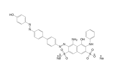 Disodium 4-amino-6-anilino-5-hydroxy-3-({4'-[(4-hydroxyphenyl)diazenyl]-1,1'-biphenyl-4-yl}diazenyl)-2,7-naphthalenedisulfonate