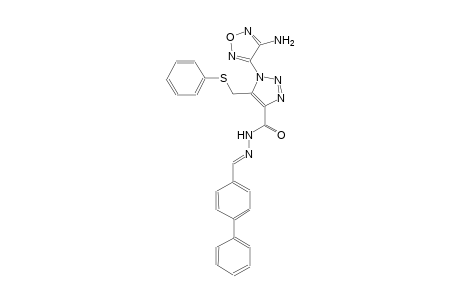 1-(4-amino-1,2,5-oxadiazol-3-yl)-N'-[(E)-[1,1'-biphenyl]-4-ylmethylidene]-5-[(phenylsulfanyl)methyl]-1H-1,2,3-triazole-4-carbohydrazide