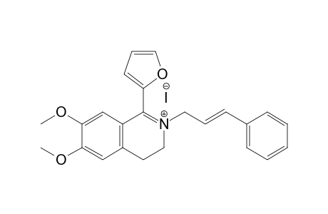 1-(2-Furyl)-6,7-dimethoxy-2-[3-phenylprop-2-en-1-yl]-3,4-dihydroisoquinolinium Iodide