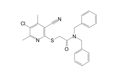 2-(5-Chloranyl-3-cyano-4,6-dimethyl-pyridin-2-yl)sulfanyl-N,N-bis(phenylmethyl)ethanamide