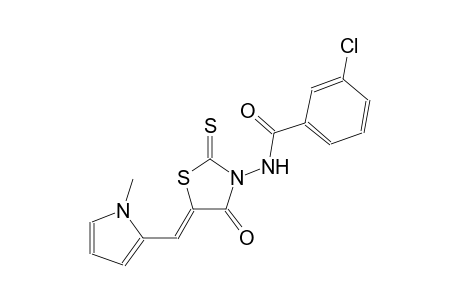 3-chloro-N-{(5Z)-5-[(1-methyl-1H-pyrrol-2-yl)methylene]-4-oxo-2-thioxo-1,3-thiazolidin-3-yl}benzamide