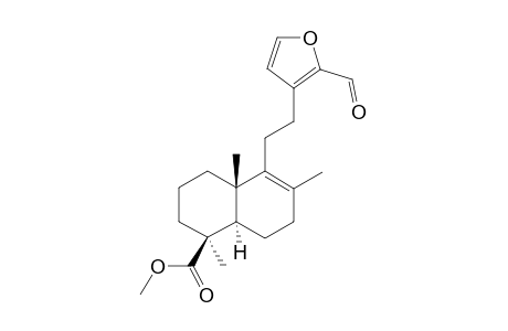 Methyl (1S,4aS,8aR)-5-[2-(2-formylfuran-3-yl)-ethyl]-1,4a,6-trimethyl-1,2,3,4,4a,7,8,8a-octahydronaphthalene1-carboxylate[methyl 16-formyl-15,16-epoxylabda-8(9),13(16),14-trien-19-oate]