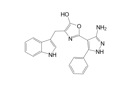 4-(1H-Indol-3-yl)methyl-2-(3-amino-5-phenyl-1H-pyrazol-4-yl)oxazol-5-ol