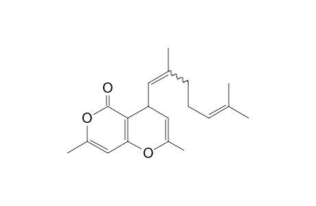 4-(2,6-Dimethylhepta-1,5-dien-1-yl)-2,7-dimethyl-4H,5H-pyrano[4,3-b]pyran-5-one