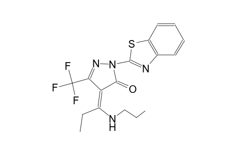 (4Z)-2-(1,3-benzothiazol-2-yl)-4-[1-(propylamino)propylidene]-5-(trifluoromethyl)-2,4-dihydro-3H-pyrazol-3-one