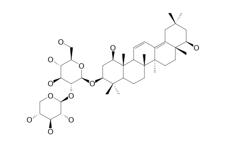 1-BETA,22-BETA-DIHYDROXYOLEAN-11,13(18)-DIEN-3-BETA-YL-BETA-D-XYLOPYRANOSYL-(1->2)-BETA-D-GLUCOPYRANOSIDE;3-BETA-O-BETA-D-XYLOPYRANOSYL-(1->2)-BETA