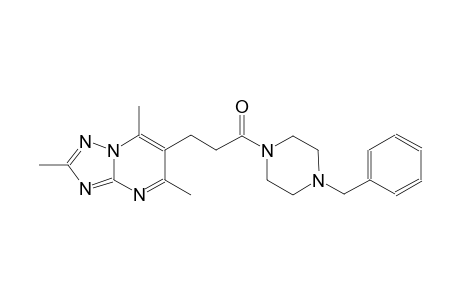 [1,2,4]triazolo[1,5-a]pyrimidine, 2,5,7-trimethyl-6-[3-oxo-3-[4-(phenylmethyl)-1-piperazinyl]propyl]-