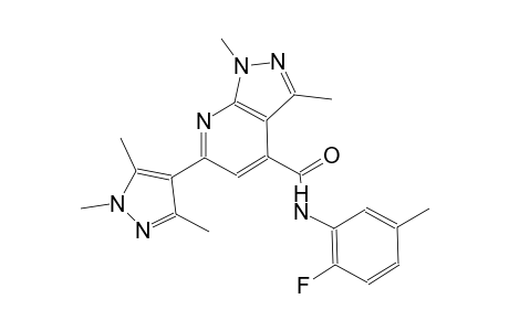 N-(2-fluoro-5-methylphenyl)-1,3-dimethyl-6-(1,3,5-trimethyl-1H-pyrazol-4-yl)-1H-pyrazolo[3,4-b]pyridine-4-carboxamide