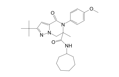 2-tert-Butyl-N-cycloheptyl-5-(4-methoxyphenyl)-6-methyl-4-oxo-4H,5H,6H,7H-pyrazolo[1,5-a]pyrazine-6-carboxamide