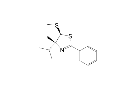 Thiazole, 4,5-dihydro-4-methyl-4-(1-methylethyl)-5-(methylthio)-2-phenyl-, trans-