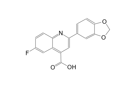2-(1,3-benzodioxol-5-yl)-6-fluoro-4-quinolinecarboxylic acid