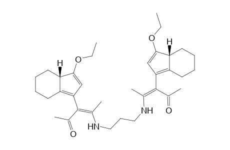 (3'aR*,3"aS*{R*})-3-(3-Ethoxy-4,5,6,7-tetrahydro-3'aH-inden-1-yl)-4-{3-[2-(3-ethoxy-4,5,6,7-tetrsahydro-3aH-inden-1-yl)-1-methyl-3-oxo-but-1-enylamino]propylaminopent-3-en-2-one