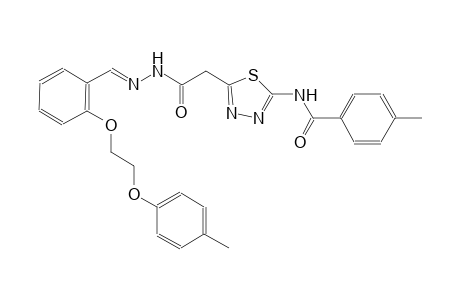 4-methyl-N-{5-[2-((2E)-2-{2-[2-(4-methylphenoxy)ethoxy]benzylidene}hydrazino)-2-oxoethyl]-1,3,4-thiadiazol-2-yl}benzamide