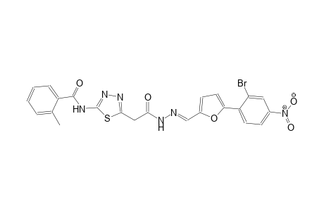 N-{5-[2-((2E)-2-{[5-(2-bromo-4-nitrophenyl)-2-furyl]methylene}hydrazino)-2-oxoethyl]-1,3,4-thiadiazol-2-yl}-2-methylbenzamide
