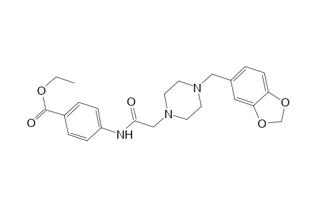Benzoic acid, 4-[[2-[4-(1,3-benzodioxol-5-ylmethyl)-1-piperazinyl]acetyl]amino]-, ethyl ester