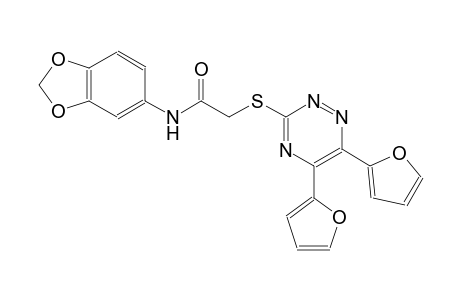 acetamide, N-(1,3-benzodioxol-5-yl)-2-[[5,6-di(2-furanyl)-1,2,4-triazin-3-yl]thio]-
