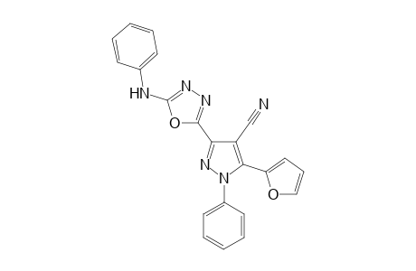 2-Phenylamino-5-[4-cyano-5-(2-furyl)-1-phenylpyrazol-3-yl]-1,3,4-oxadiazole
