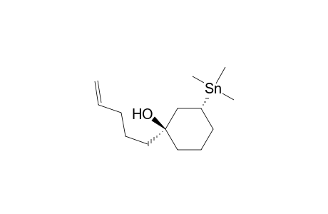 Cyclohexanol, 1-(4-pentenyl)-3-(trimethylstannyl)-, trans-