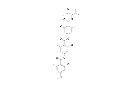 AMIDEPSIN-C;2-HYDROXY-4-([2-HYDROXY-4-[(2-HYDROXY-4-METHOXY-6-METHYLBENZOYL)-OXY]-6-METHYLBENZOYL]-OXY)-6-METHYLBENZOIC-ACID-N-VALINE-AMIDE