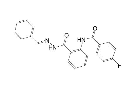2-[(4-fluorophenyl)carbonylamino]-N-[(E)-(phenylmethylidene)amino]benzamide