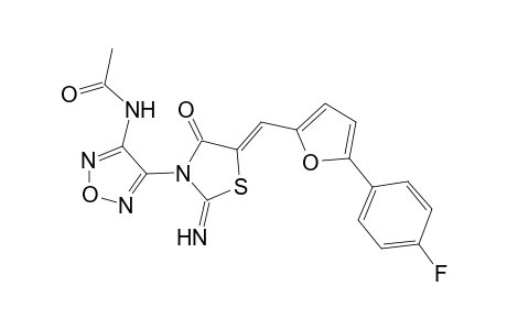 N-[4-[(5Z)-2-azanylidene-5-[[5-(4-fluorophenyl)furan-2-yl]methylidene]-4-oxidanylidene-1,3-thiazolidin-3-yl]-1,2,5-oxadiazol-3-yl]ethanamide