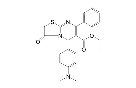 5H-thiazolo[3,2-a]pyrimidine-6-carboxylic acid, 5-[4-(dimethylamino)phenyl]-2,3-dihydro-3-oxo-7-phenyl-, ethyl ester