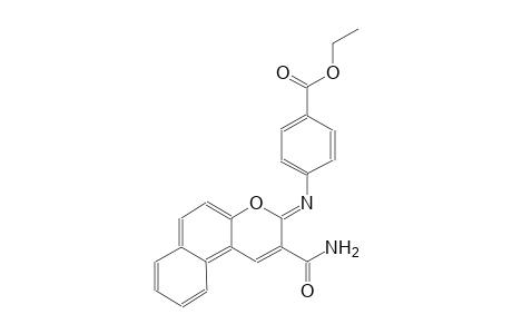 ethyl 4-{[(3Z)-2-(aminocarbonyl)-3H-benzo[f]chromen-3-ylidene]amino}benzoate
