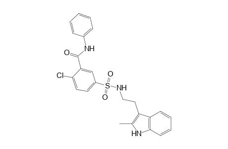 2-Chloranyl-5-[2-(2-methyl-1H-indol-3-yl)ethylsulfamoyl]-N-phenyl-benzamide