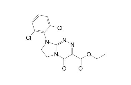 Ethyl 1-[4-oxo-8-(2,6-dichlorophenyl)-4,6,7,8-tetrahydroimidazo[2,1-c][1,2,4]triazin-3-yl]formate