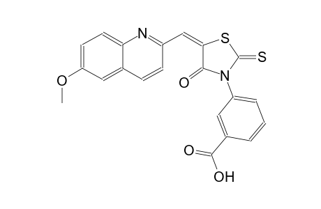 benzoic acid, 3-[(5E)-5-[(6-methoxy-2-quinolinyl)methylene]-4-oxo-2-thioxothiazolidinyl]-