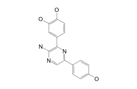 2-AMINO-3-(3',4'-DIHYDROXYPHENYL)-5-(4-HYDROXYPHENYL)-1,4-PYRAZINE