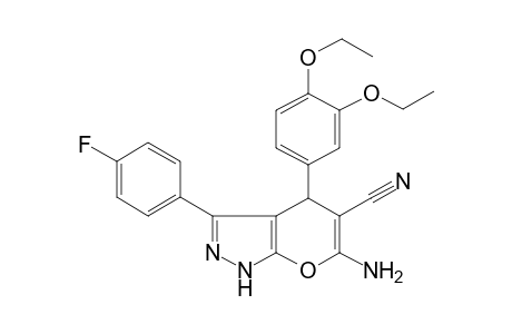 6-Amino-4-(3,4-diethoxyphenyl)-3-(4-fluorophenyl)-2,4-dihydropyrano[2,3-c]pyrazole-5-carbonitrile