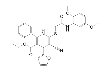 ethyl 5-cyano-6-{[2-(2,5-dimethoxyanilino)-2-oxoethyl]sulfanyl}-4-(2-furyl)-2-phenyl-1,4-dihydro-3-pyridinecarboxylate