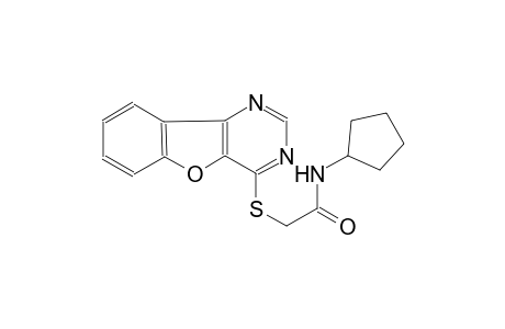 2-([1]benzofuro[3,2-d]pyrimidin-4-ylsulfanyl)-N-cyclopentylacetamide